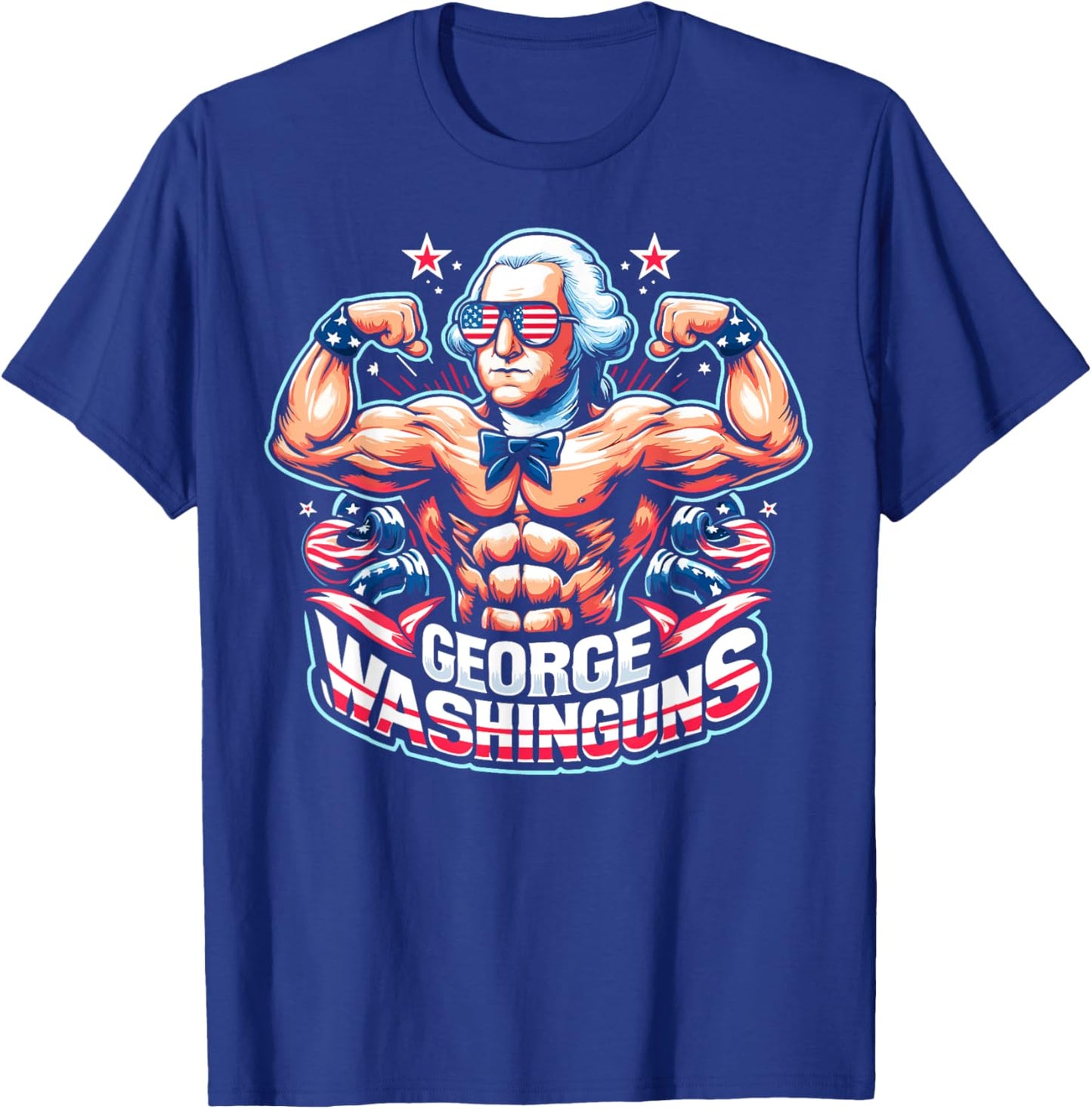George Washinguns 4th of July George Washington Funny Gym T-Shirt - T-Shirt | Royal