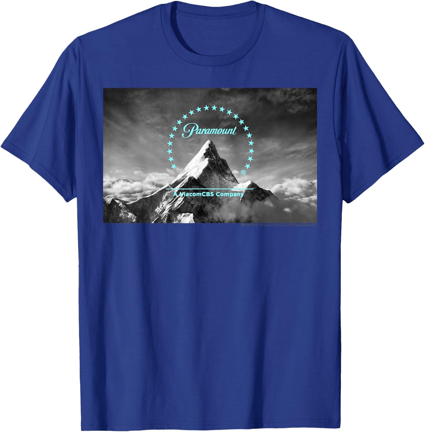Paramount Neon Blue Logo Scenery T-Shirt - T-Shirt | Royal