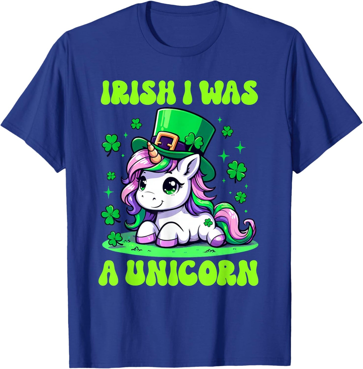 Unicorn St Patrick's Day Irish I Was A Unicorn Lepricorn T-Shirt - T-Shirt | Royal