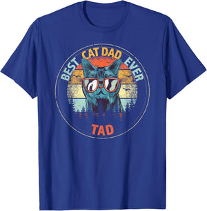Tad Best Cat Dad Ever Funny Custom Personalized Name T-Shirt - T-Shirt | Royal