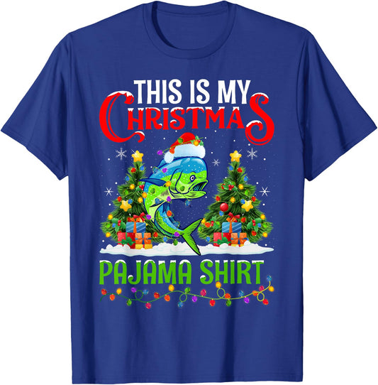 Mahi Mahi Fish Xmas Lights This Is My Christmas Pajama T-Shirt - T-Shirt | Royal