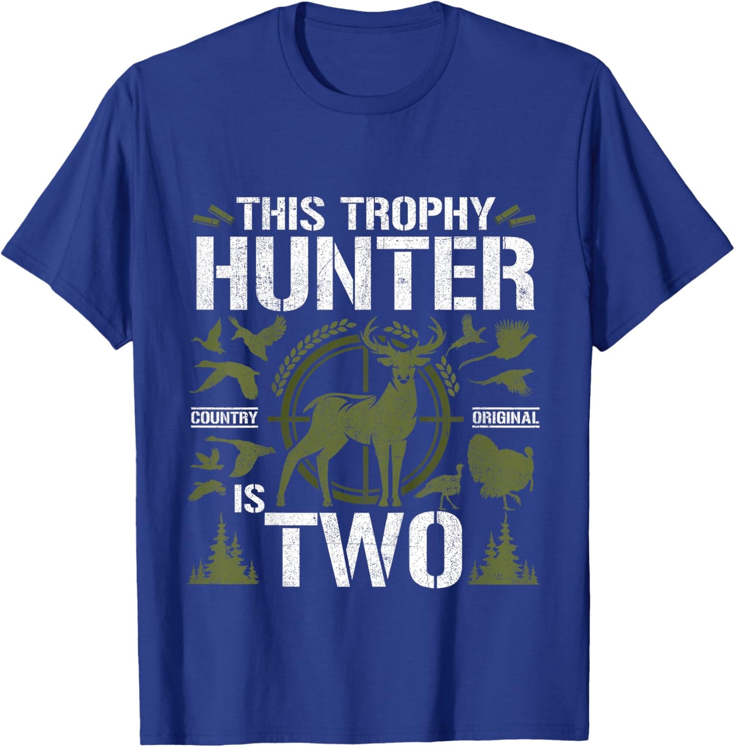 2 Year Old Hunting Birthday Party Duck Deer Hunter 2nd Gift T-Shirt - T-Shirt | Royal