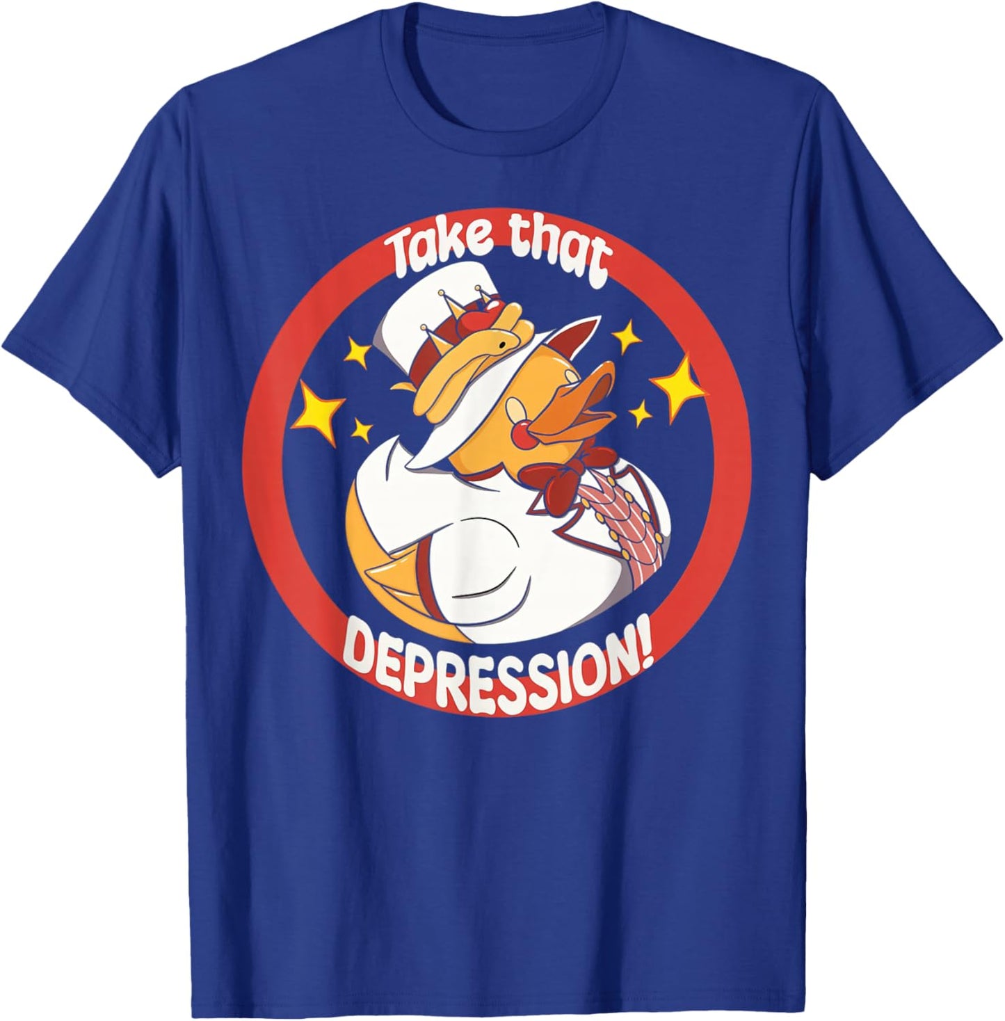 Lucifer Rubber Ducky Take This Depression T-Shirt - T-Shirt | Royal