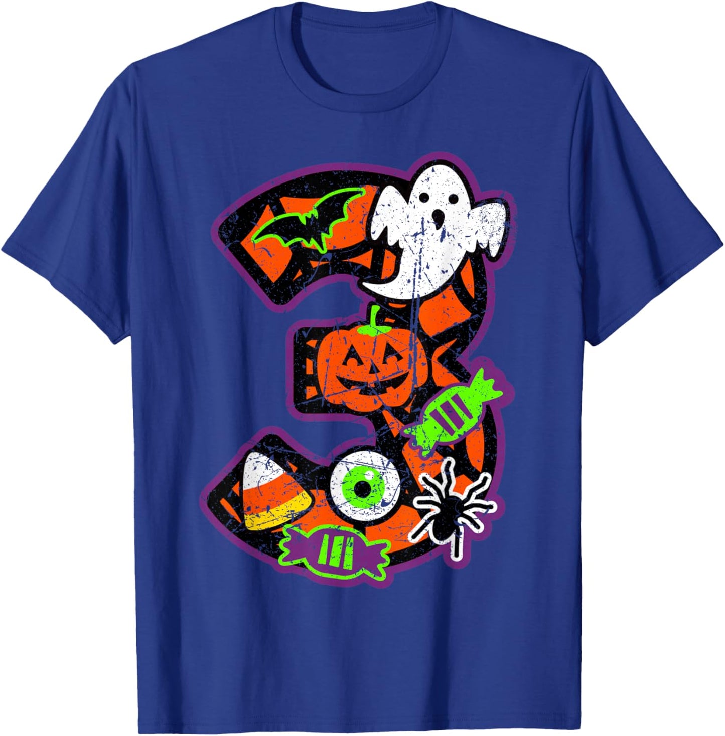 3rd Birthday Halloween 3 Year Old Ghost Costume Boo Funny T-Shirt - T-Shirt | Royal