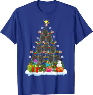 Guinea Fowl Bird Christmas Tree Gifts -Kids Xmas Holiday Funny Guinea Fowl Bird Christmas Tree Black Animal Print Modern Novelty Cotton 60% Polyester 40% Kids Small T-Shirt - T-Shirt | Royal