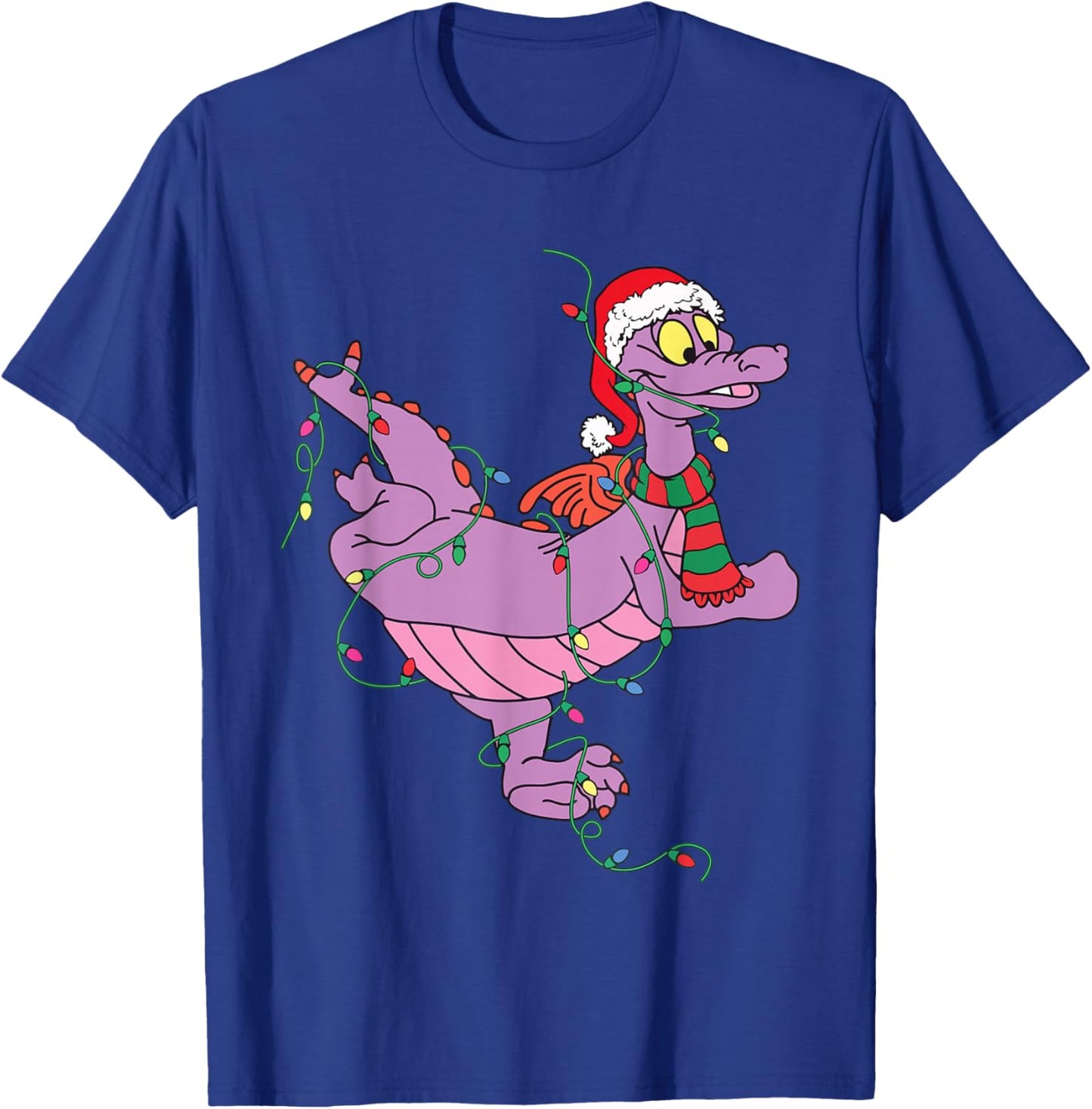 Cute Dragon Figment Lights Christmas Santa Animal Women Men T-Shirt - T-Shirt | Royal