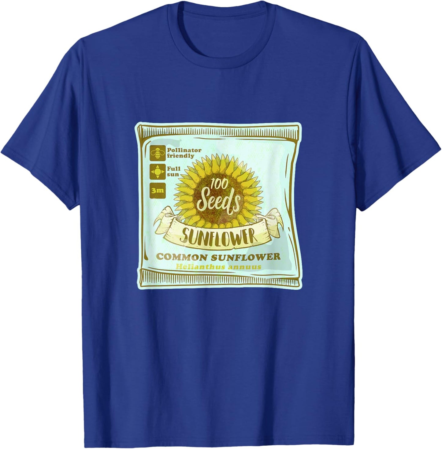 Sunflower seeds packet growing plants T-Shirt - T-Shirt | Royal