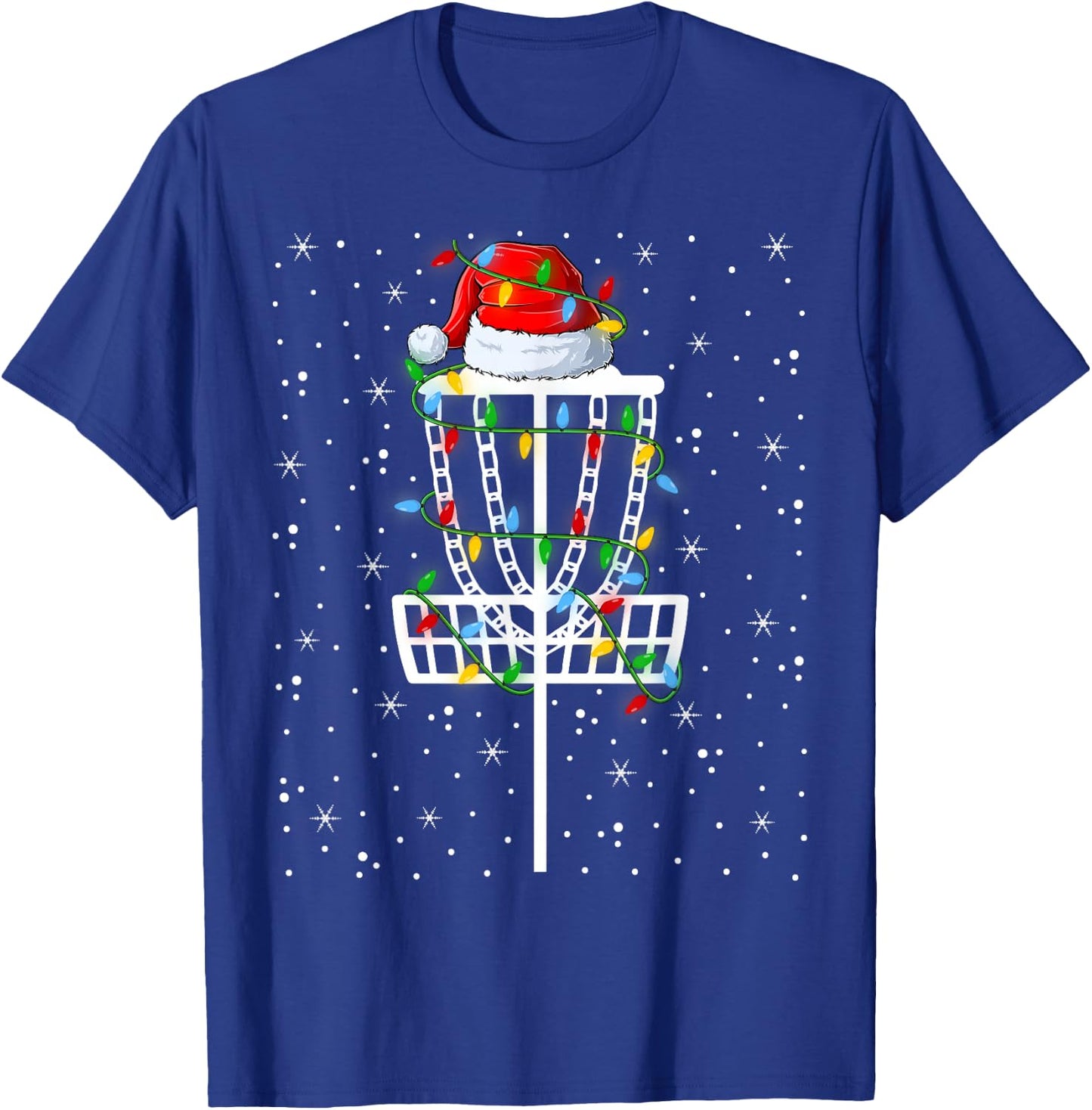 Xmas Lighting Santa Hat Disc Golf Christmas T-Shirt - T-Shirt | Royal