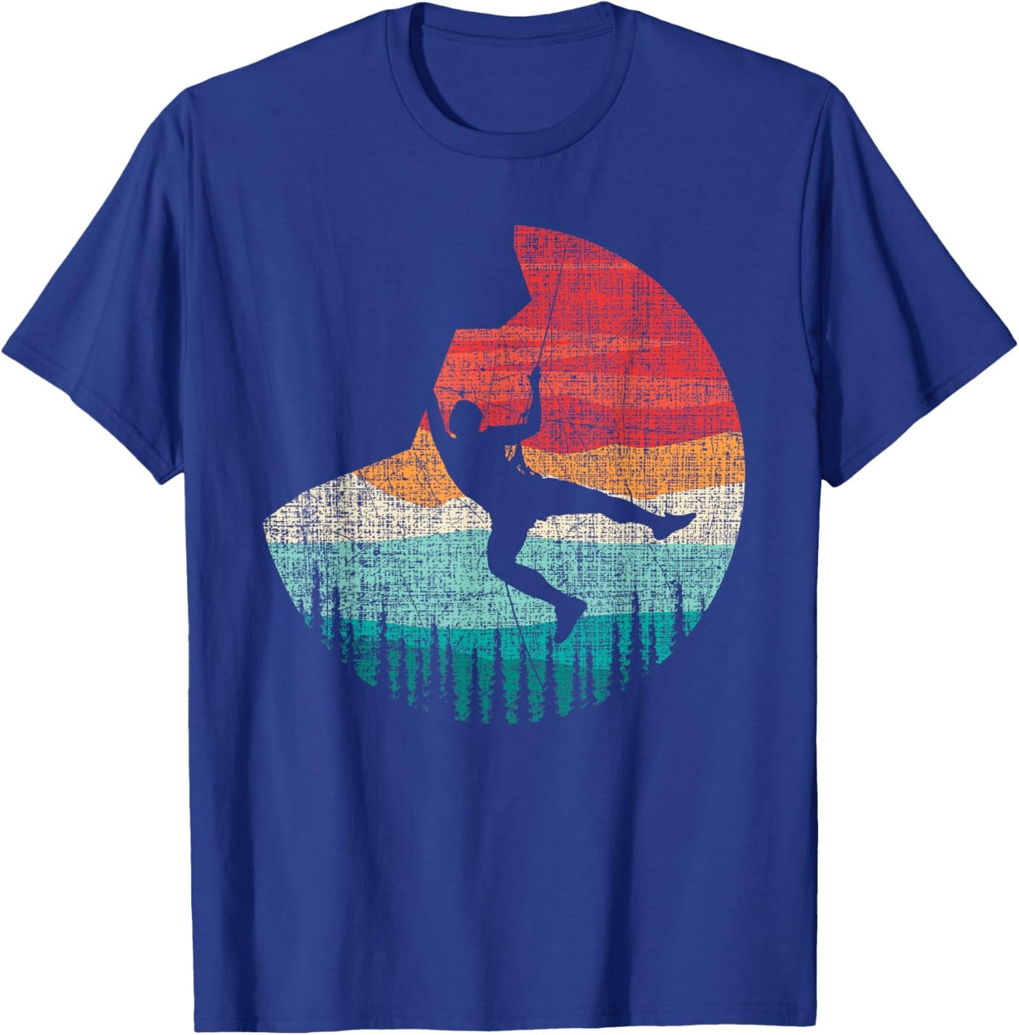 Vintage Retro Rock Climber & Rock Climbing T-Shirt - T-Shirt | Royal