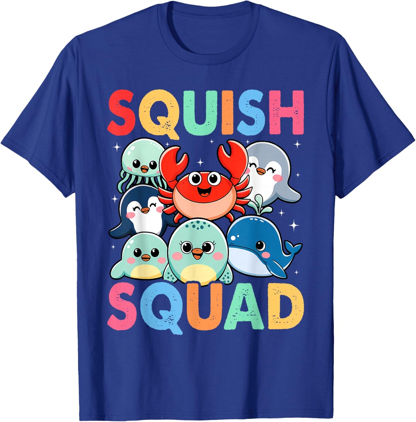 Squish Squad Mallow Soft Toy Cute for Kids Boy Girls T-Shirt - T-Shirt | Royal