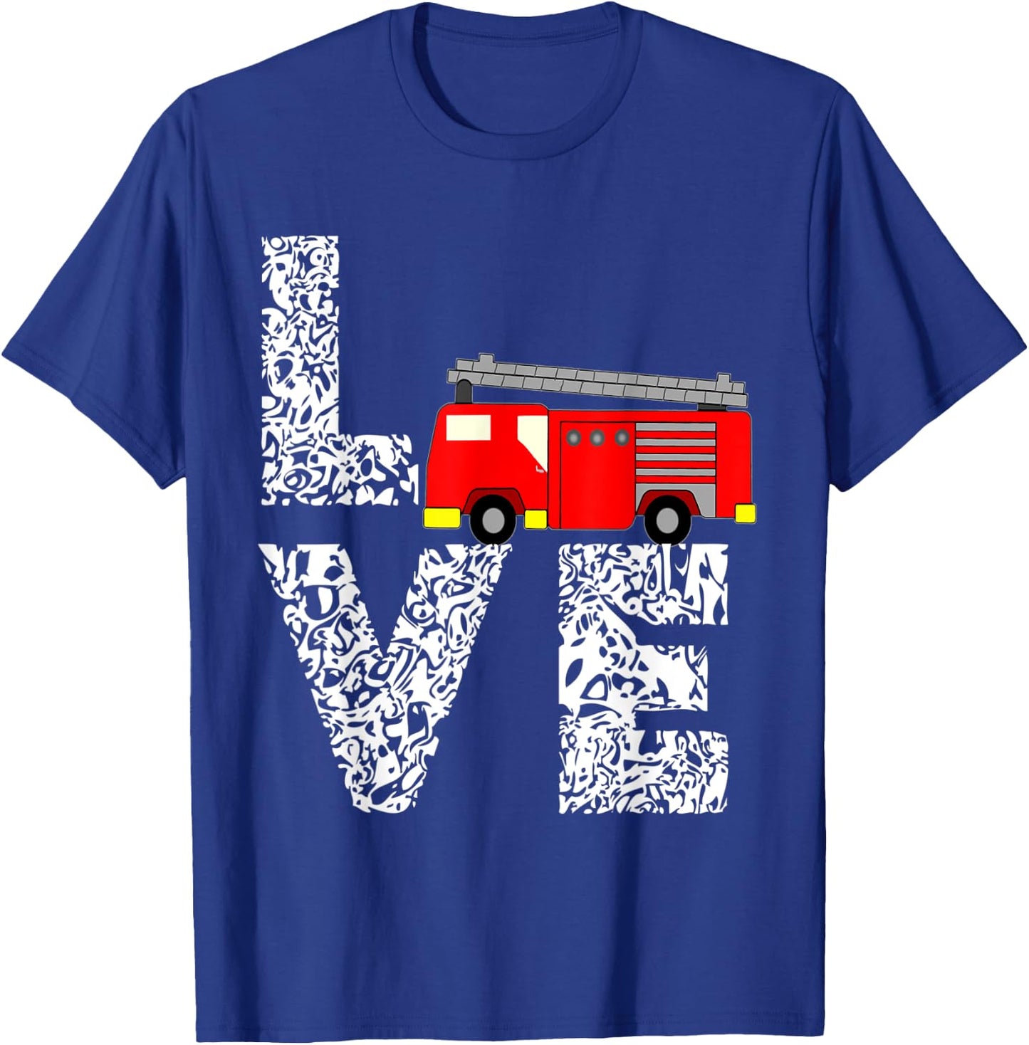 Firetruck Firefighting Love Fire Fighter Truck Fireman Shirt T-Shirt - T-Shirt | Royal