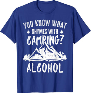 You Know What Rhymes With Camping Alcohol Vintage Funny T-Shirt - T-Shirt | Royal