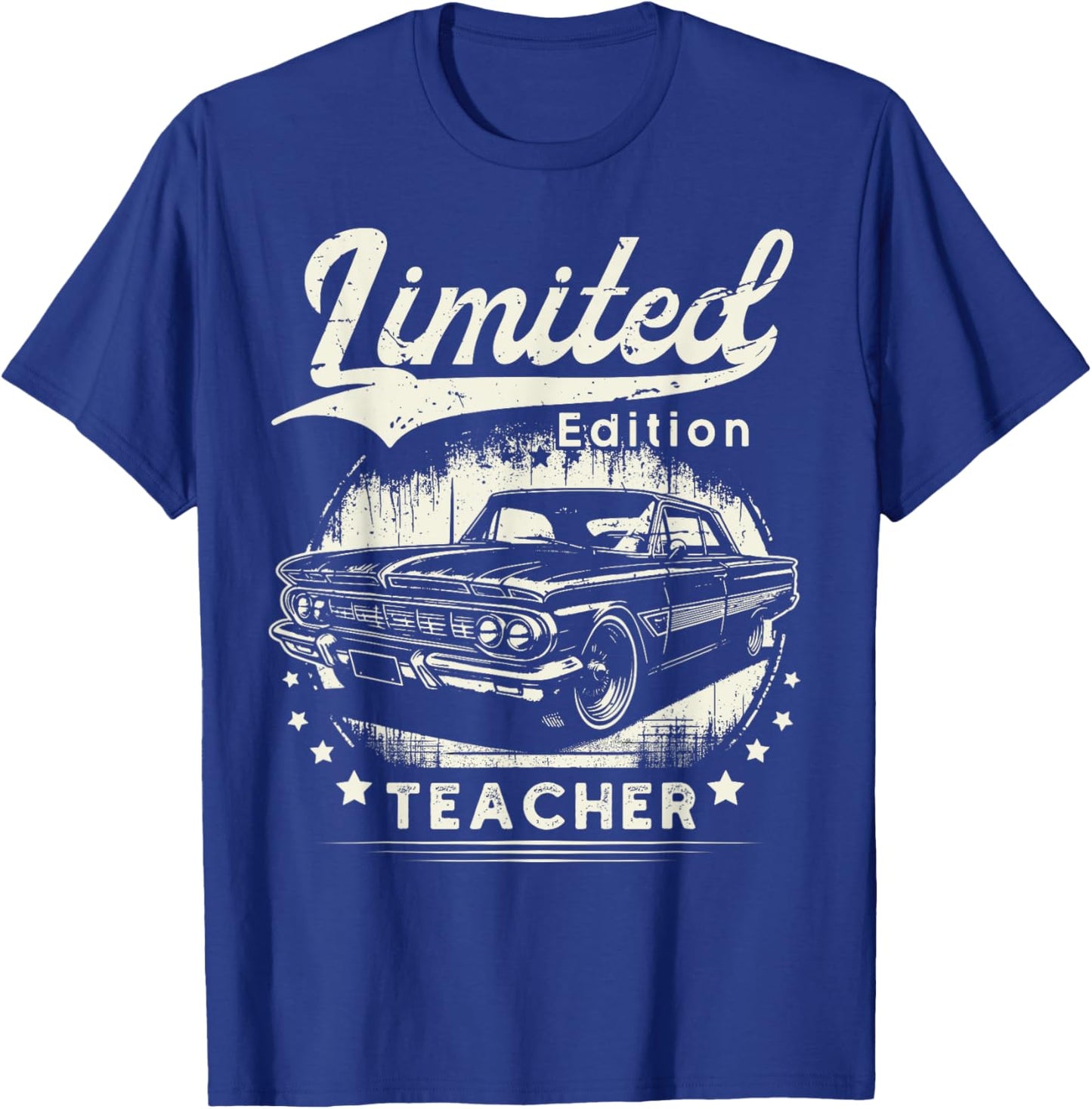 Teacher Job School classic car Birthday Worker Professional T-Shirt - T-Shirt | Royal
