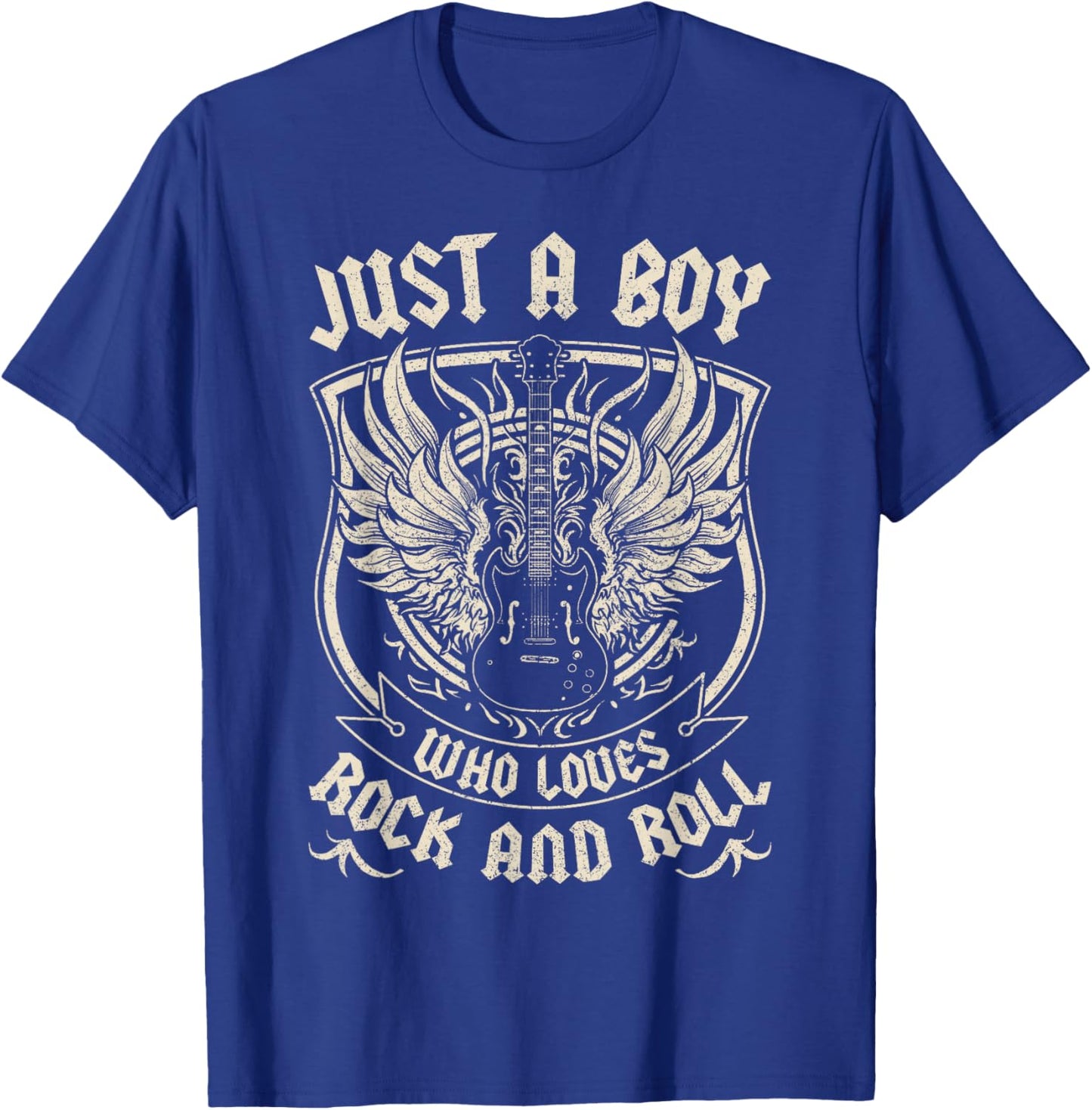 Rock Band Rock Concert Just A Boy Who Loves Rock And Roll T-Shirt - T-Shirt | Royal