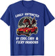 Easily Distracted By Cool Cars and Fiery Dragons T-Shirt - T-Shirt | Royal
