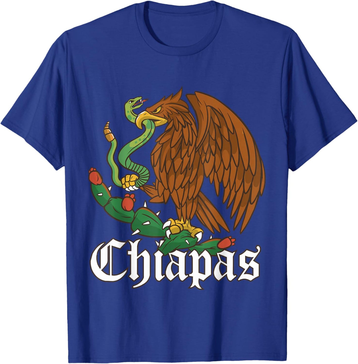 Chiapas Mexico with Mexican Eagle, Chiapas T-Shirt - T-Shirt | Royal