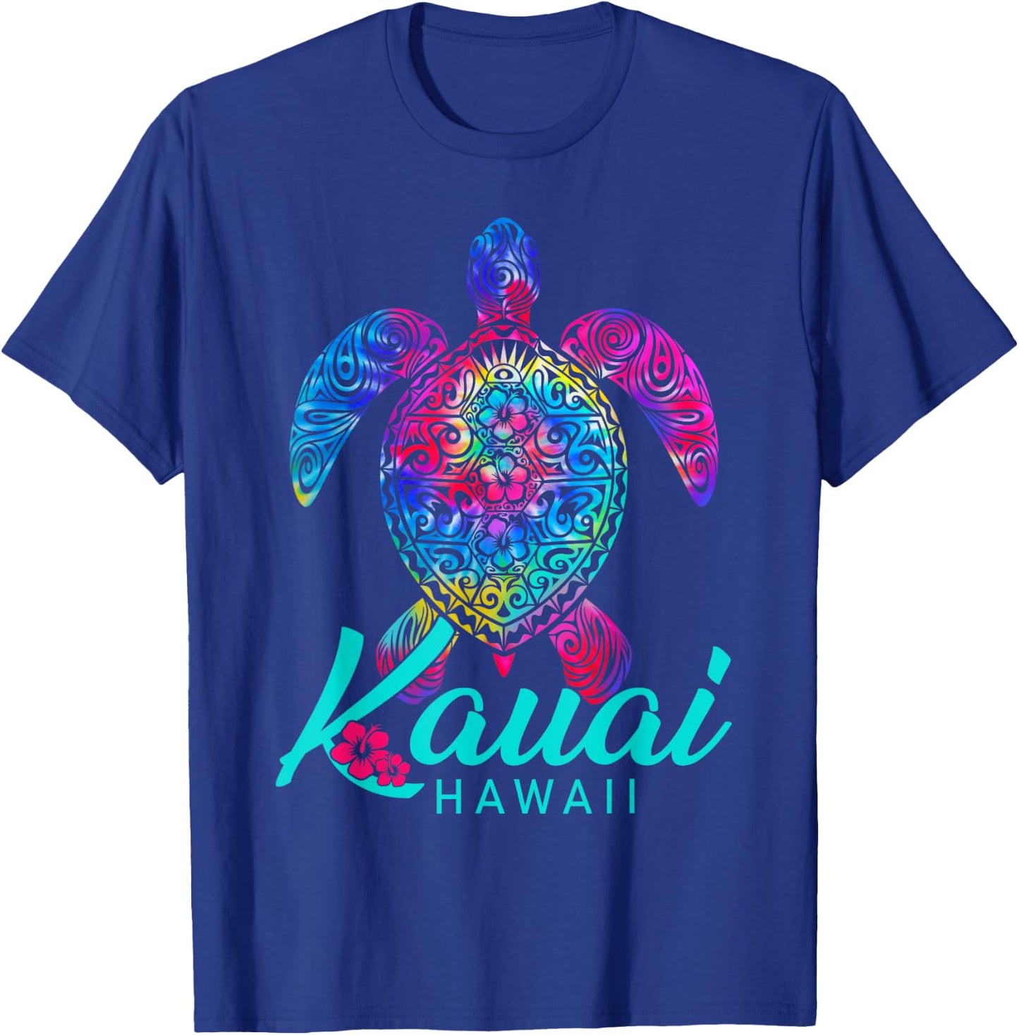 Kauai Hawaii Tribal Tie Dye Sea Turtle T-Shirt - T-Shirt | Royal