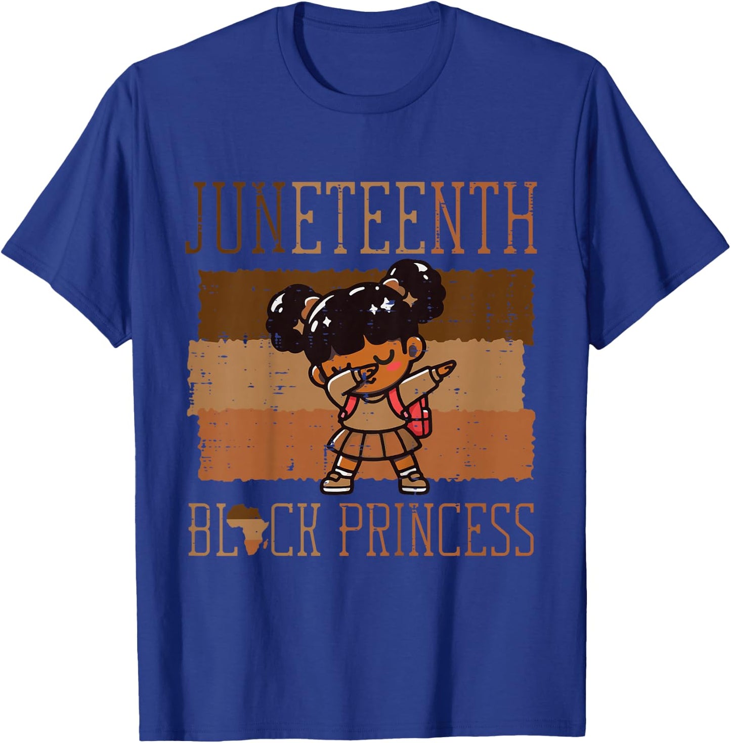 Kids Juneteenth Black Princess Black African June 19th Girls Kids T-Shirt - T-Shirt | Royal