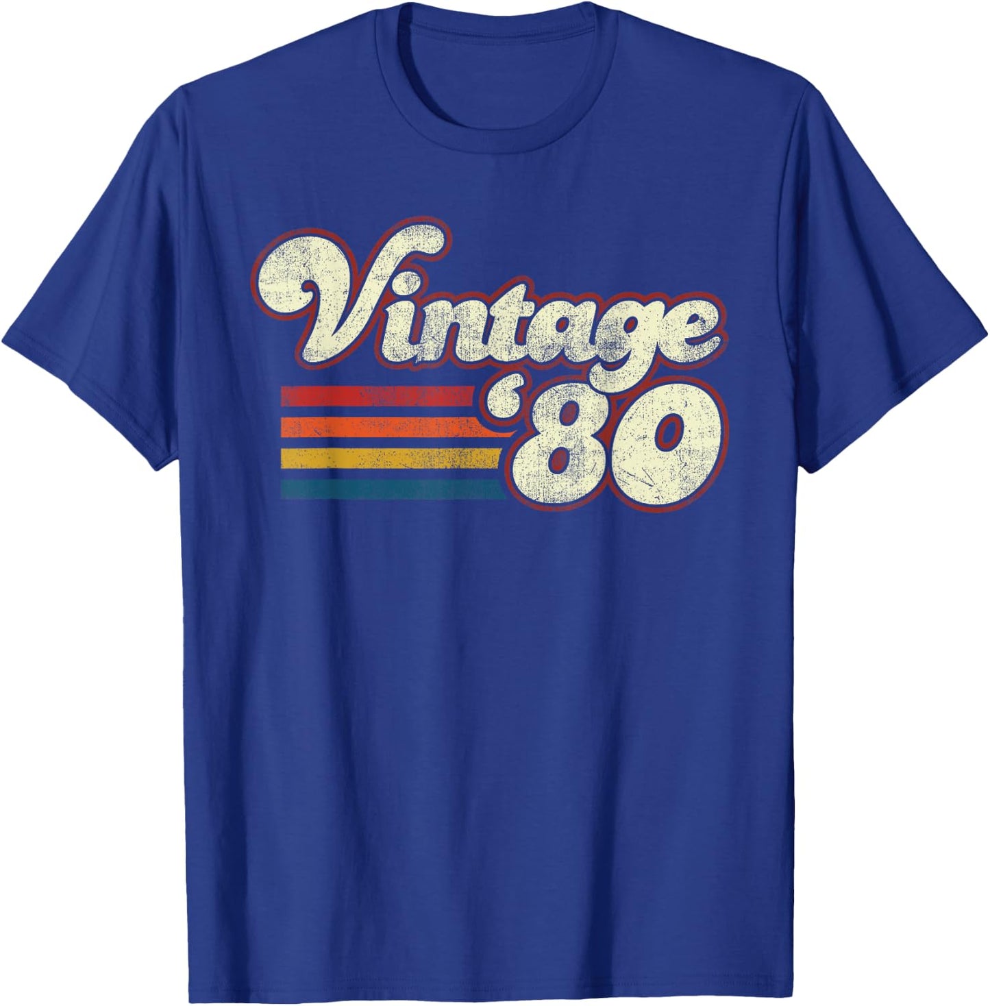 Vintage 1980 Birthday T-Shirt - T-Shirt | Royal