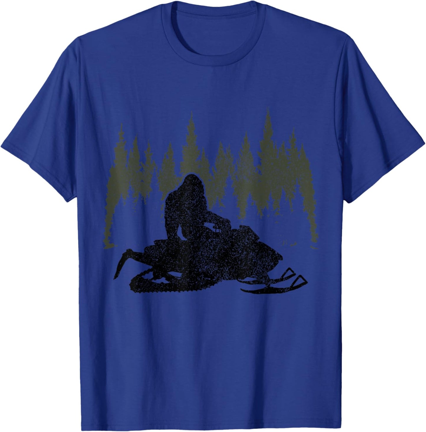 Snowmobile Bigfoot Snowmobile Sledge Funny Vintage T-Shirt - T-Shirt | Royal