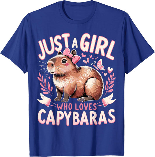Capybara Just a Girl who Loves Capybaras T-Shirt - T-Shirt | Royal
