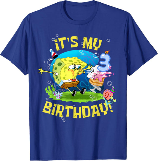 Spongebob It's My 3rd Birthday Cake Three Years Spongebob T-Shirt - T-Shirt | Royal
