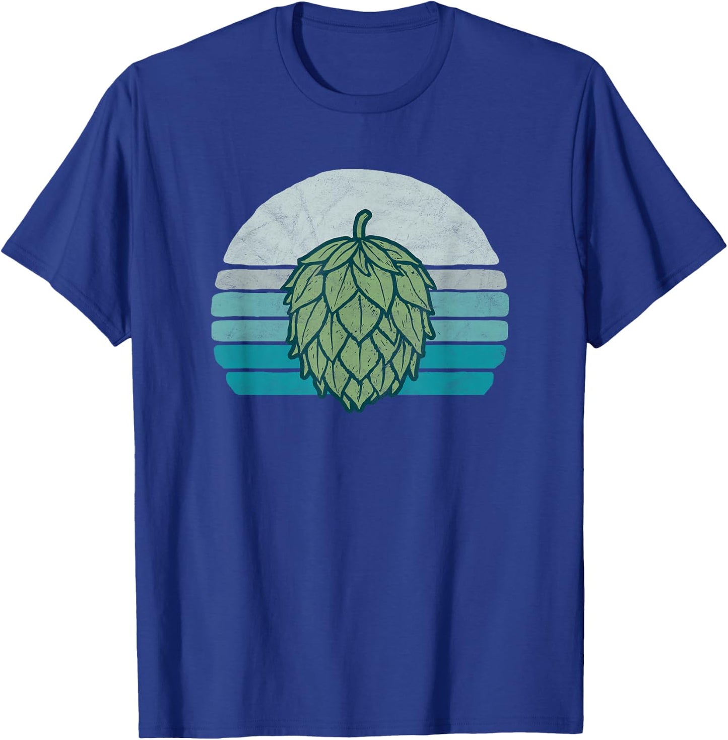 Hops Lover Vintage Beer Graphic Dark Sunset Hop Illustration T-Shirt - T-Shirt | Royal