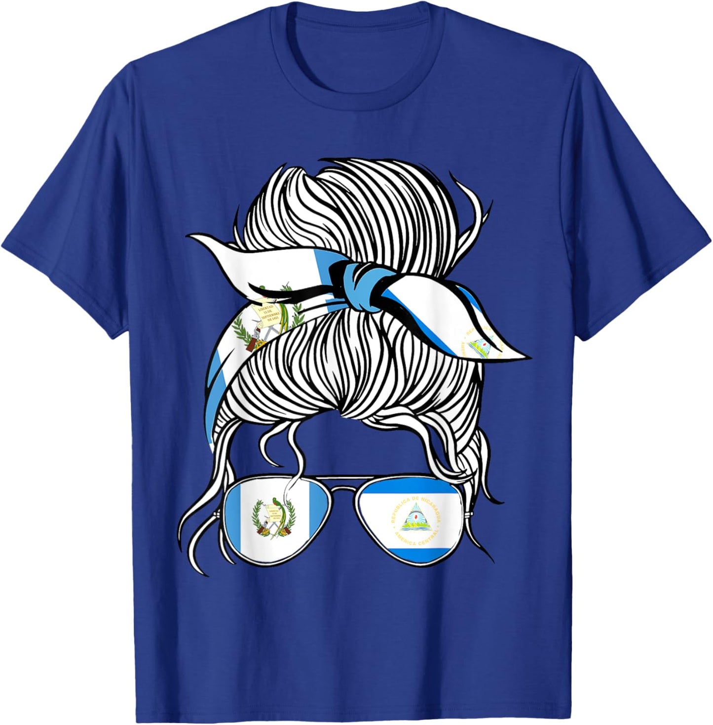 Guatemala Flag Nicaragua Grown Women Girl Country T-Shirt - T-Shirt | Royal
