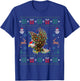 Eagle Santa Hat Xmas Lights Eagle Christmas Ugly T-Shirt - T-Shirt | Royal
