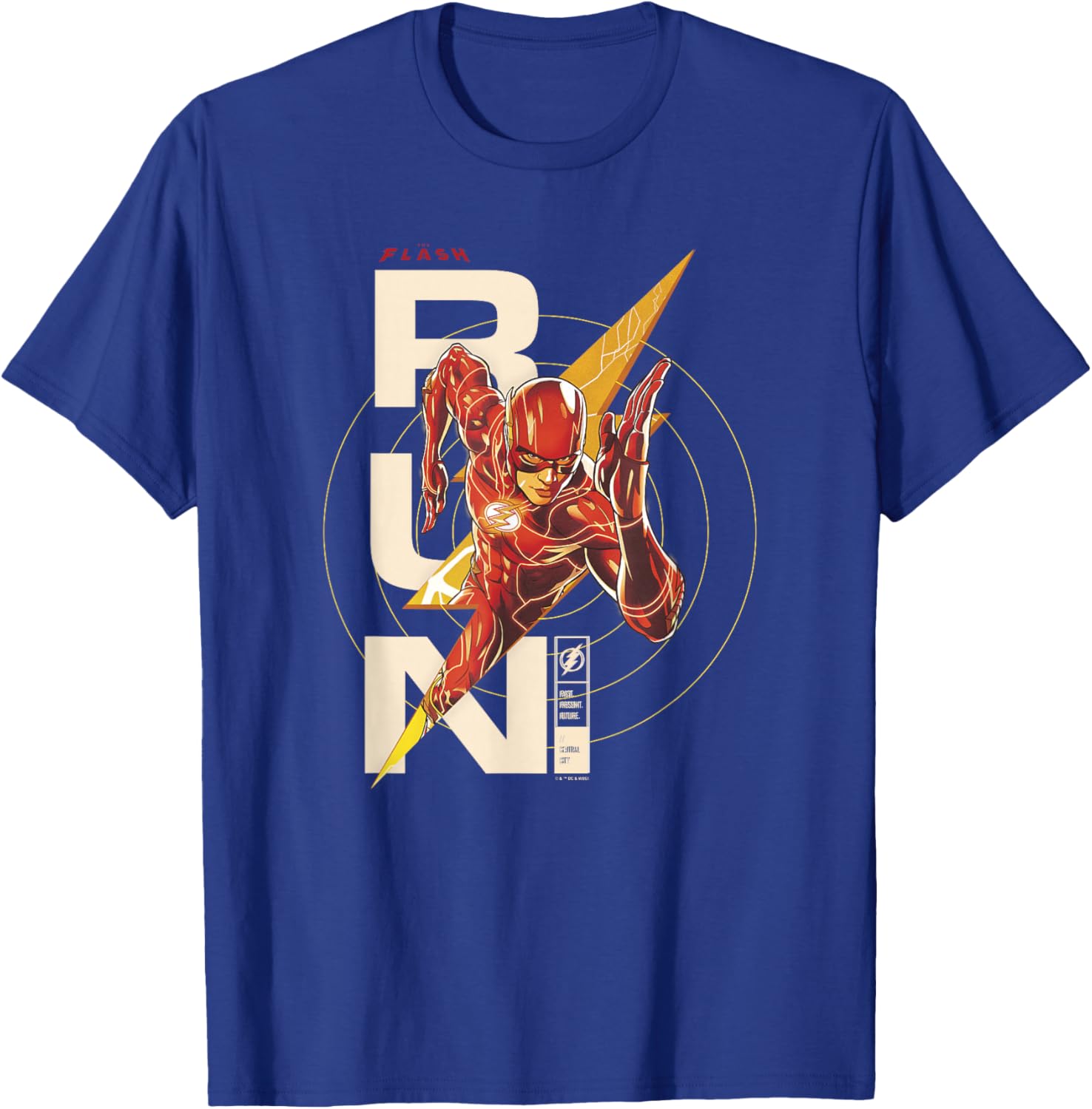 The Flash RUN Lightning Emblem Portrait T-Shirt - T-Shirt | Royal