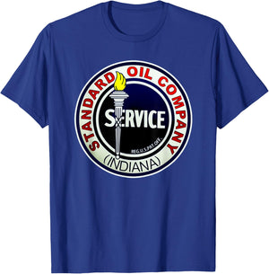 Retro Vintage Gas Station Standard Motor Oil Car Bike Garage T-Shirt - T-Shirt | Royal