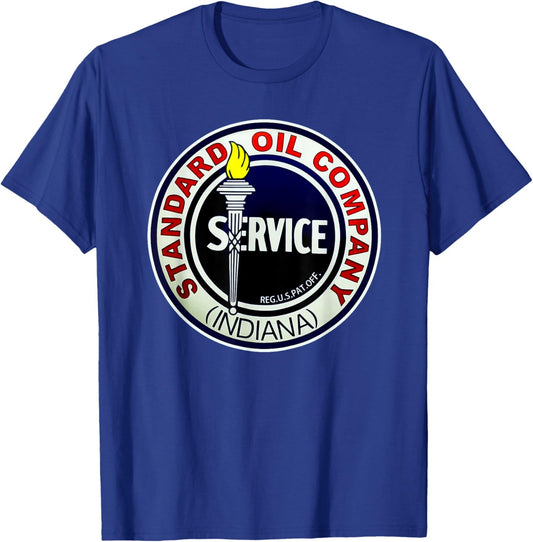Retro Vintage Gas Station Standard Motor Oil Car Bike Garage T-Shirt - T-Shirt | Royal