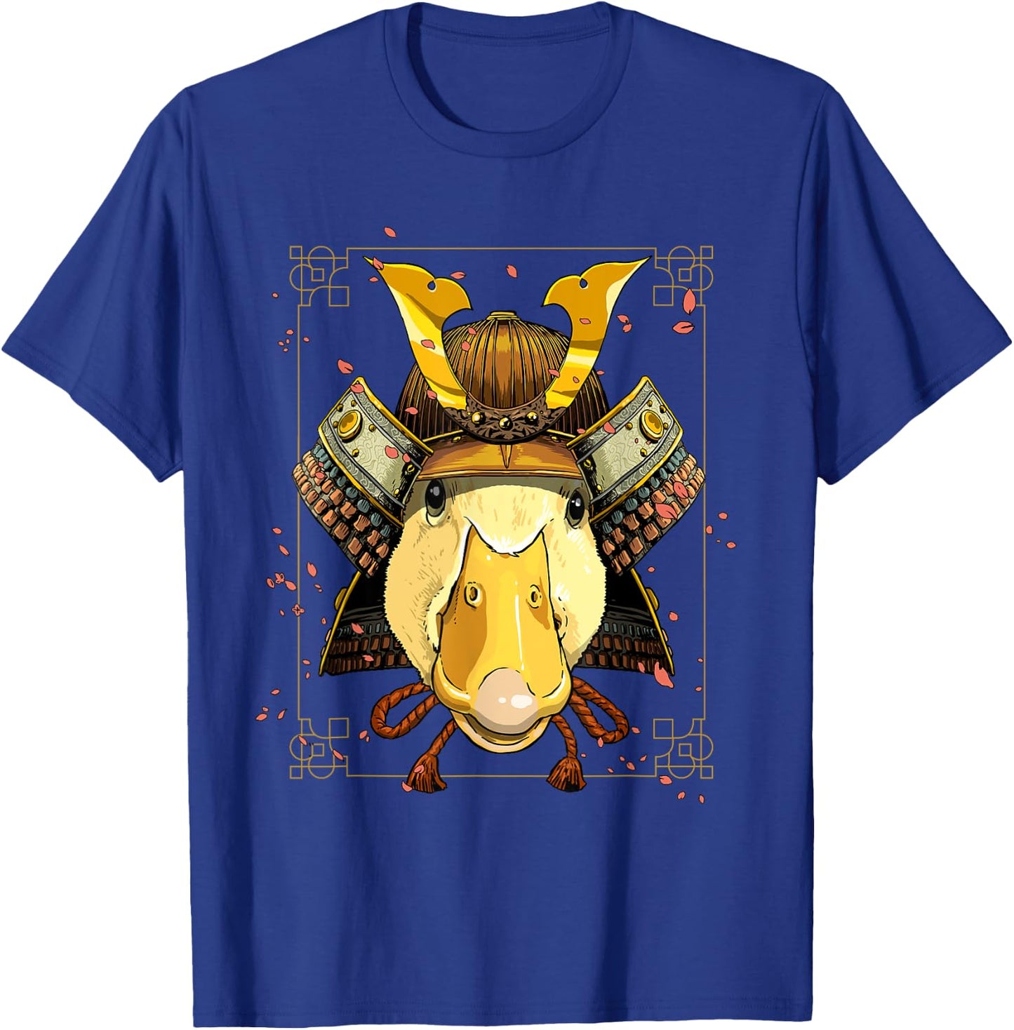Japanese Samurai Duck Bird Animal Face Waterfowl Duck Lover T-Shirt - T-Shirt | Royal