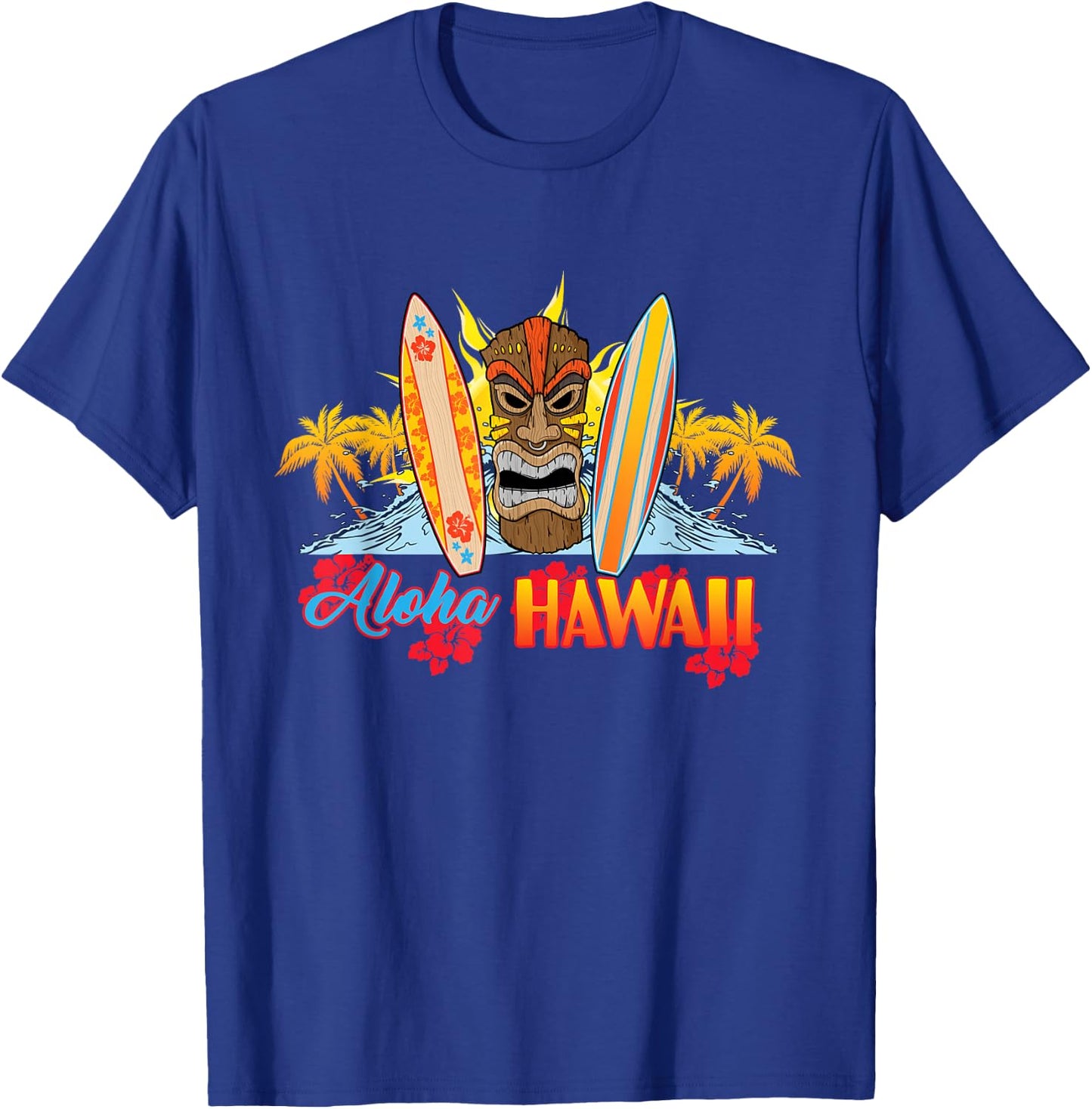 AlOHA Hawaii from the island. Feel the Tiki Spirit T-Shirt - T-Shirt | Royal