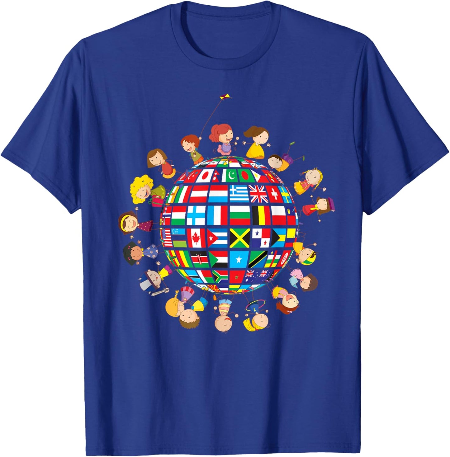 Flags of the World Kids around the Globe Cultural diversity T-Shirt - T-Shirt | Royal