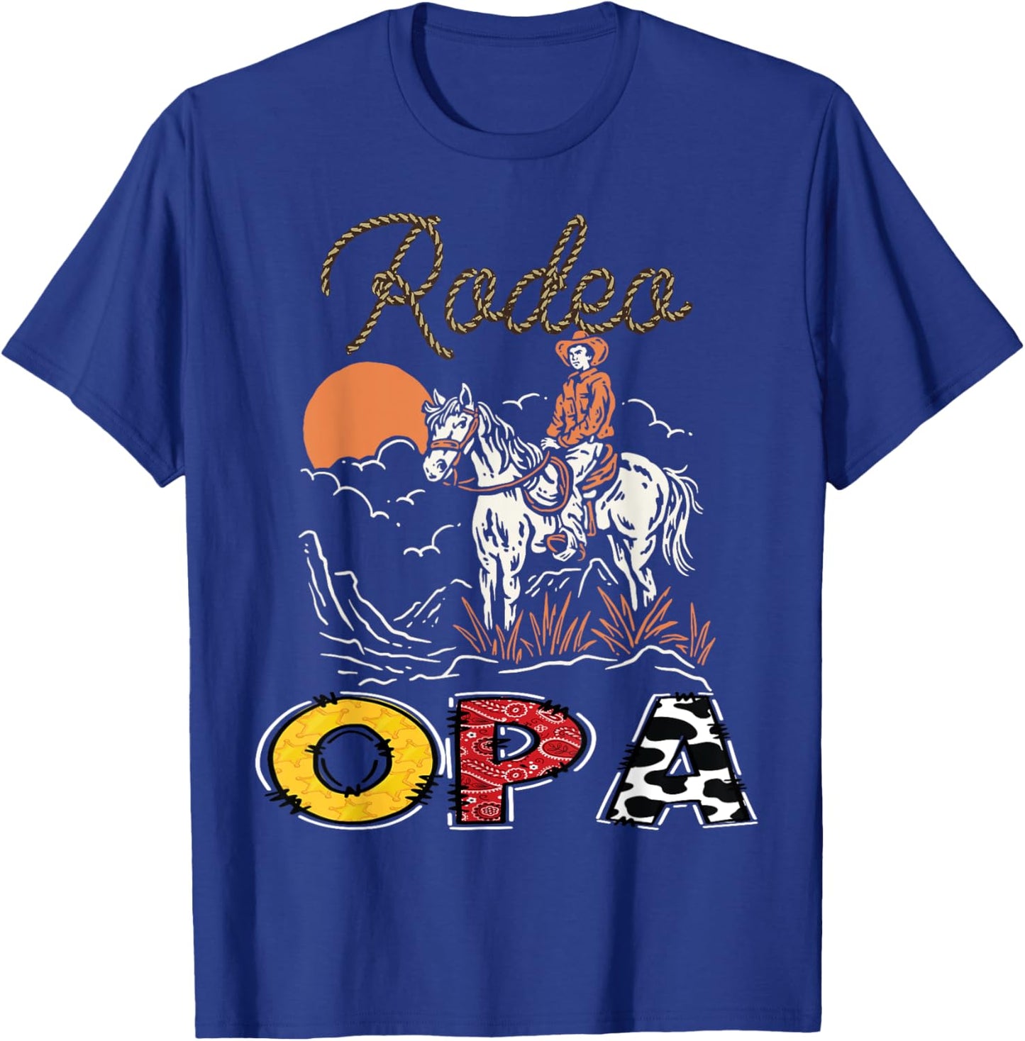 Rodeo Opa Cowboy 1St Birthday Family Matching T-Shirt - T-Shirt | Royal