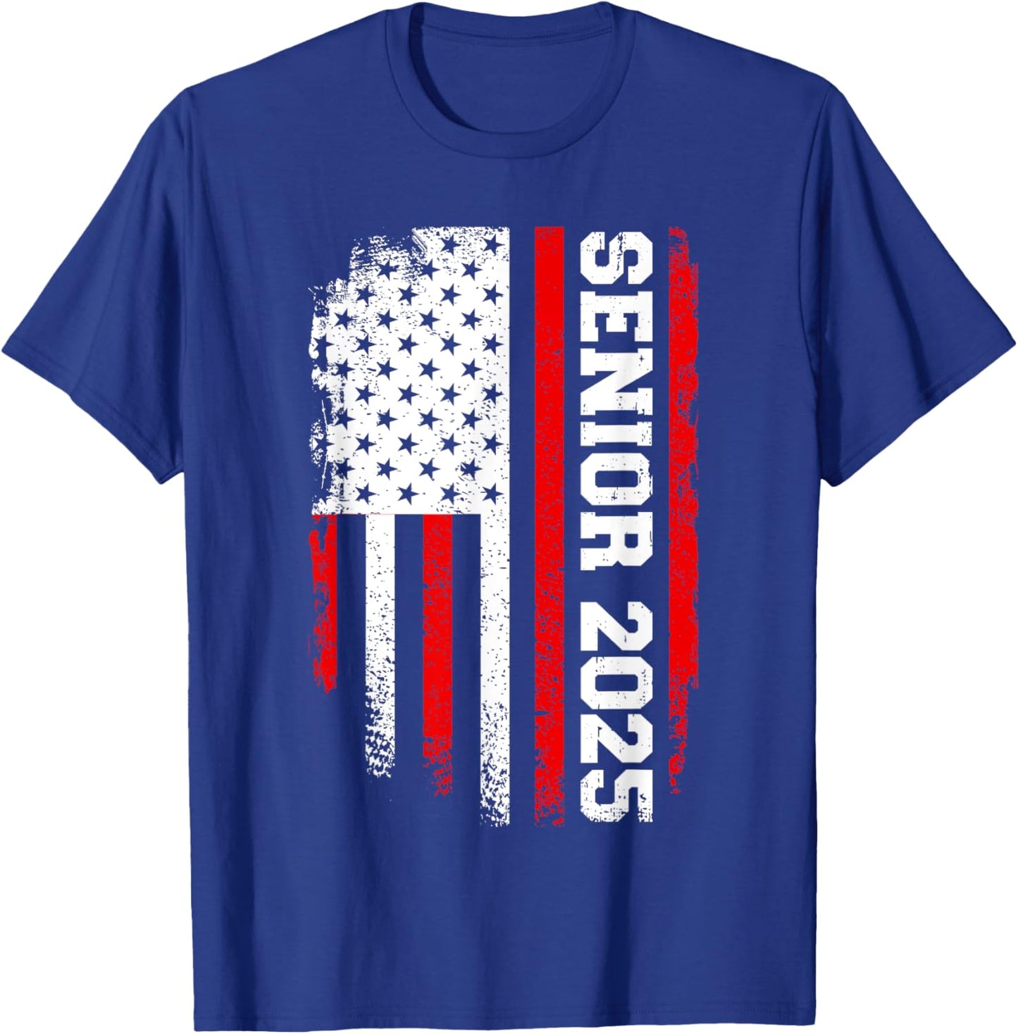 Senior 2025 us flag college high school graduation class of T-Shirt - T-Shirt | Royal