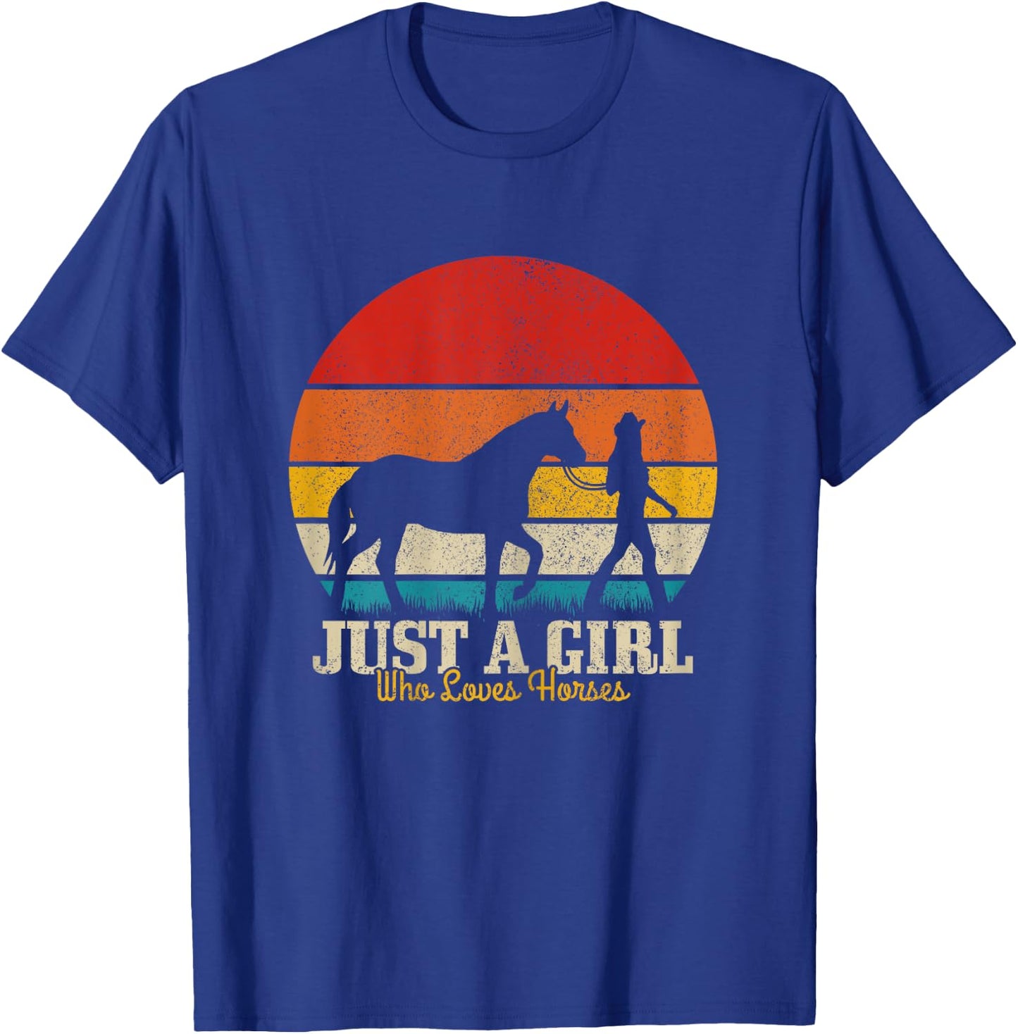 Just A Girl Who Loves Horses Horse Riding Riding Woman Gift T-Shirt - T-Shirt | Royal