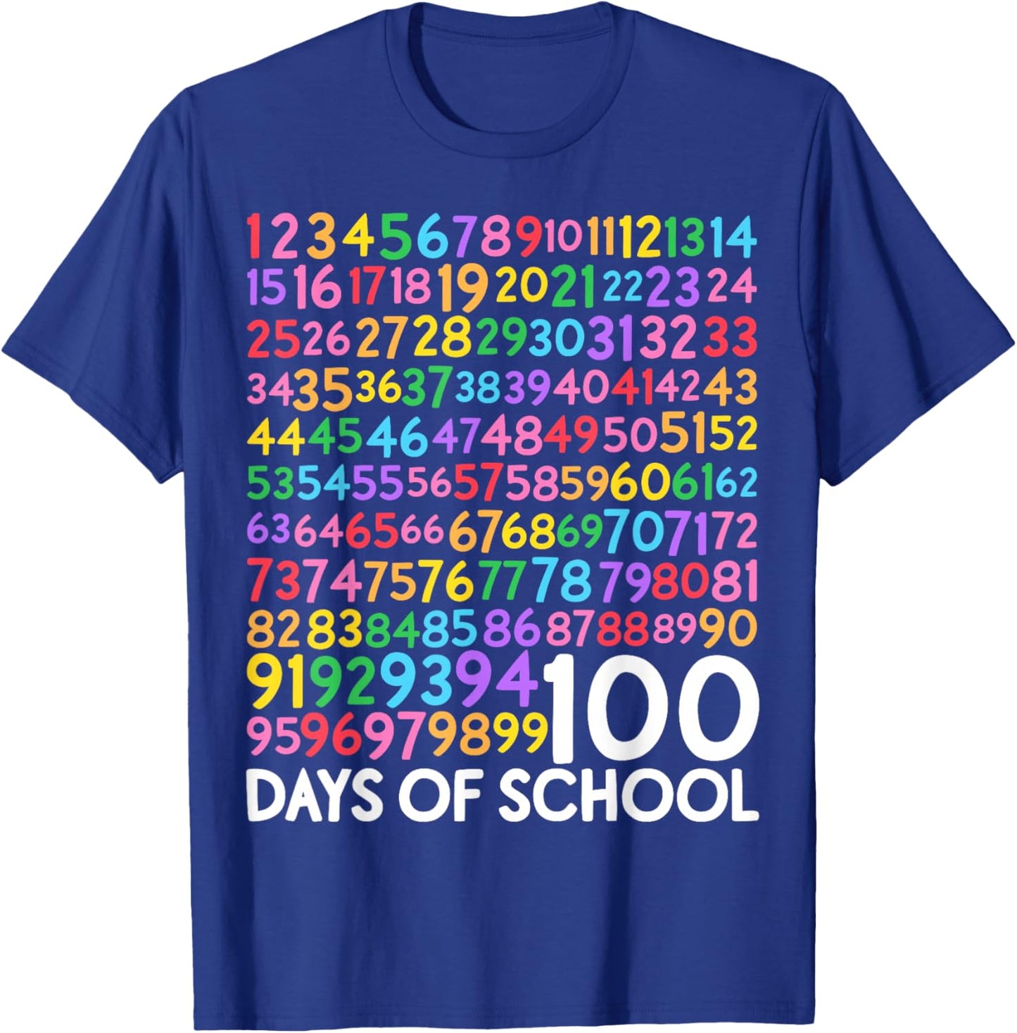 100th Day of School Teacher Kids 100 Days Math Numbers T-Shirt - T-Shirt | Royal