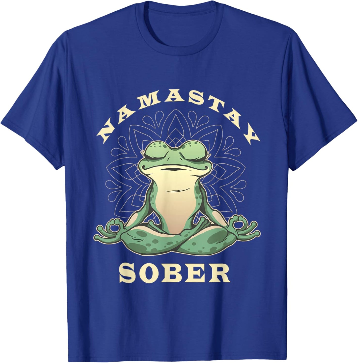 Narcotics Anonymous Frog Namastay Sober Support Sobriety T-Shirt - T-Shirt | Royal