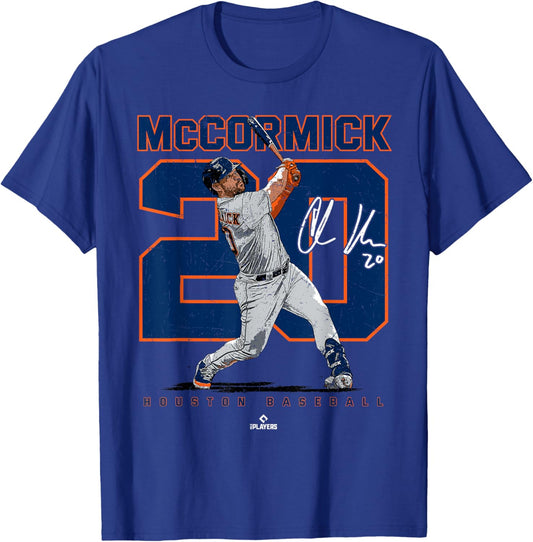 Number and Portrait Chas McCormick Houston MLBPA T-Shirt - T-Shirt | Royal