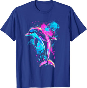 Dolphin Watercolor Ocean Sea Dolphin Sea Ocean Animal T-Shirt - T-Shirt | Royal