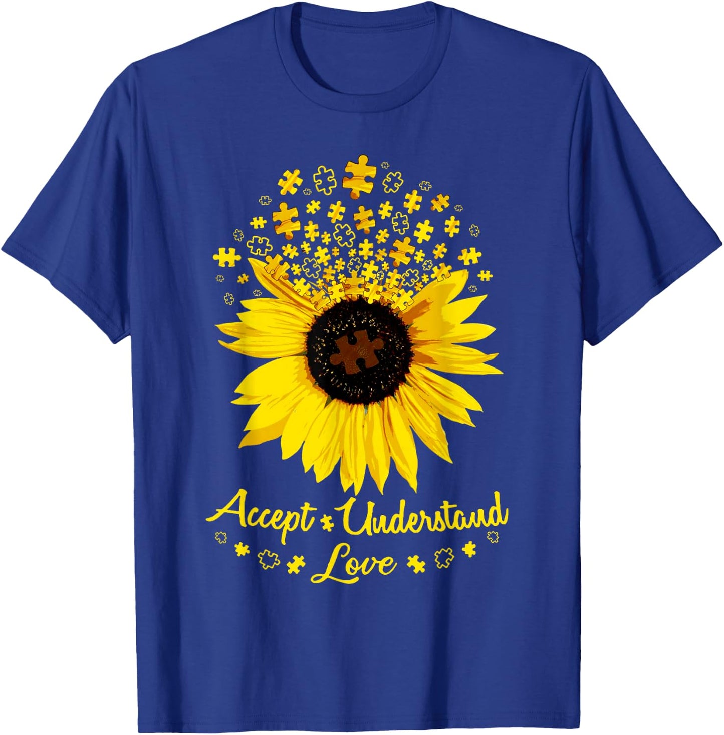 Sunflower Accept Understand Love T-Shirt - T-Shirt | Royal