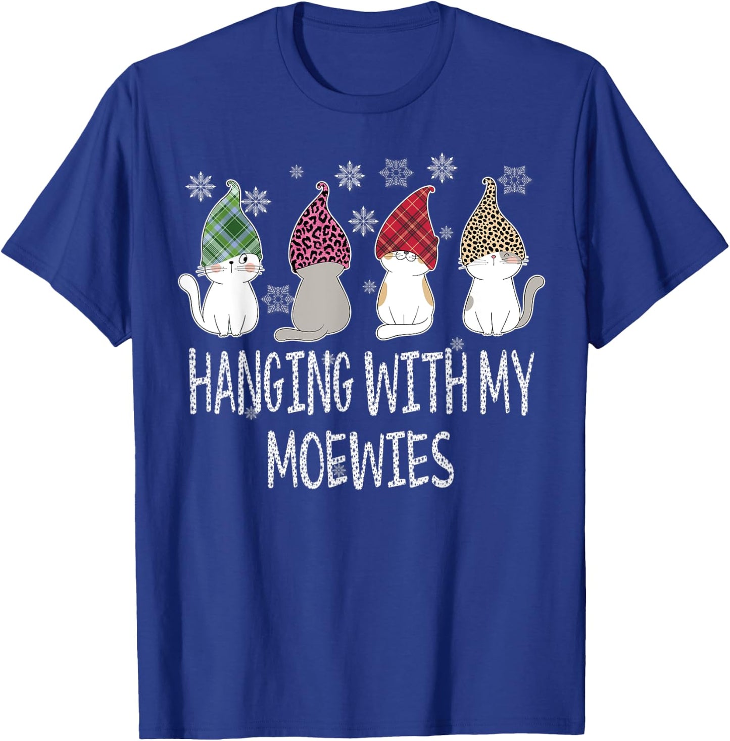 Hanging With My Gnomies Funny cats garden Gnome Christmas T-Shirt - T-Shirt | Royal