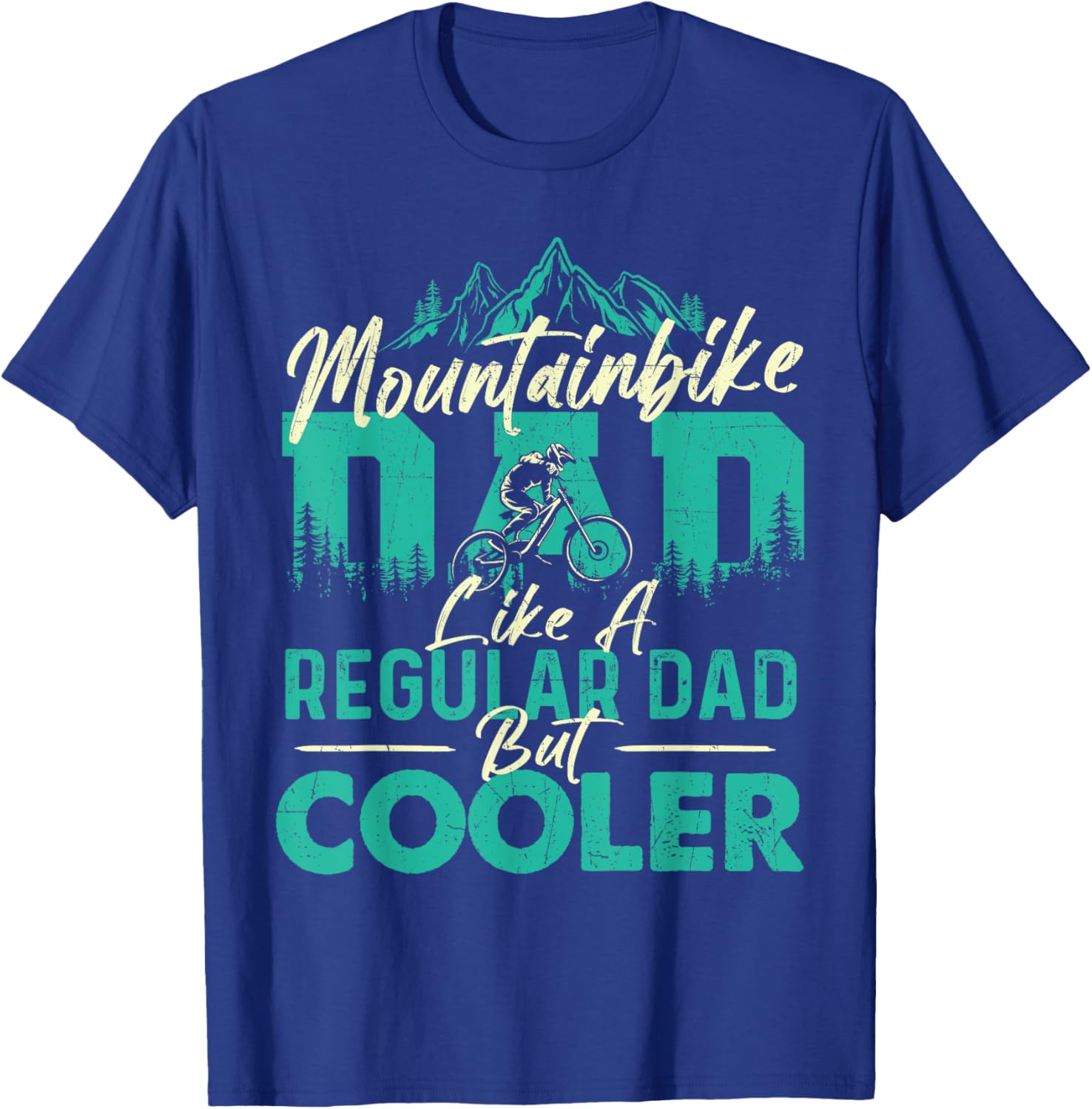 Mountainbike Dad - Bicycle Cyclist Downhill Mountain Riding T-Shirt - T-Shirt | Royal