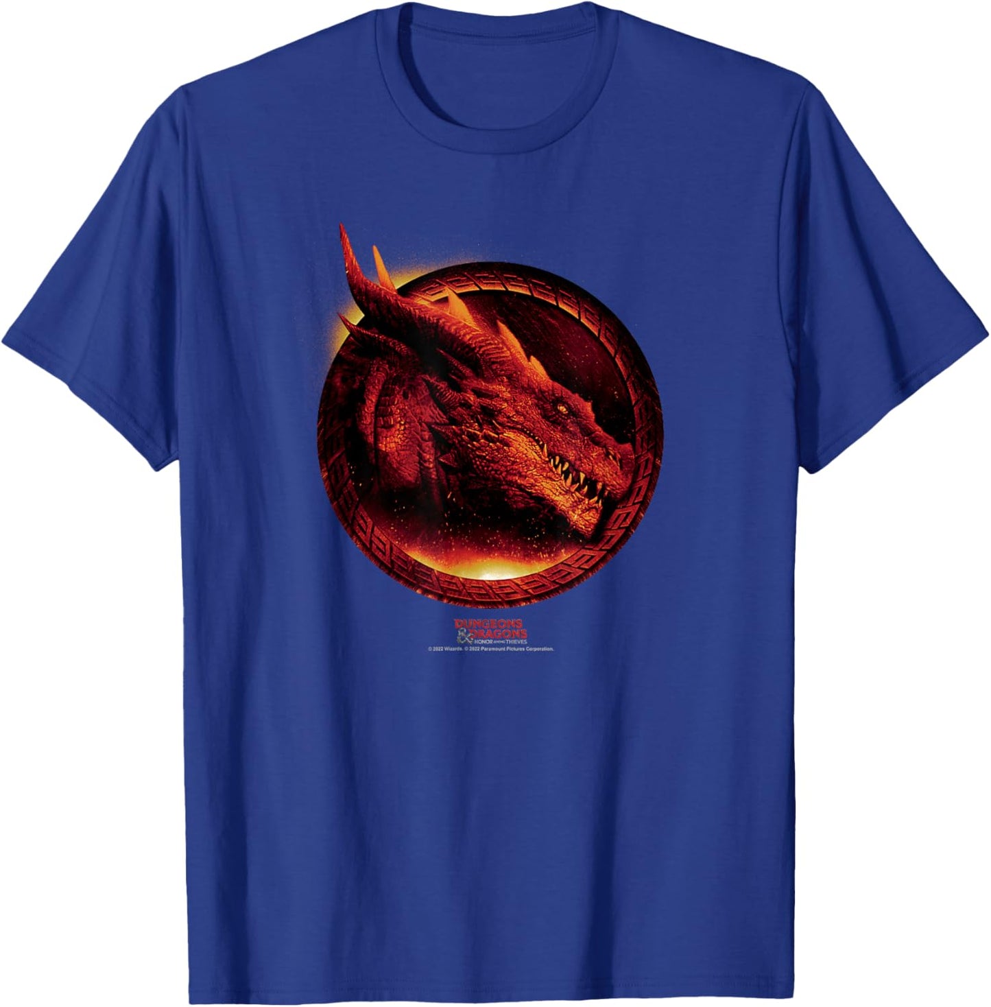 Dungeons & Dragons: Honor Among Thieves Flaming Dragon Logo T-Shirt - T-Shirt | Royal