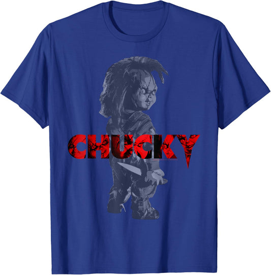 Child's Play Chucky Red Accent Logo Small T-Shirt - T-Shirt | Royal