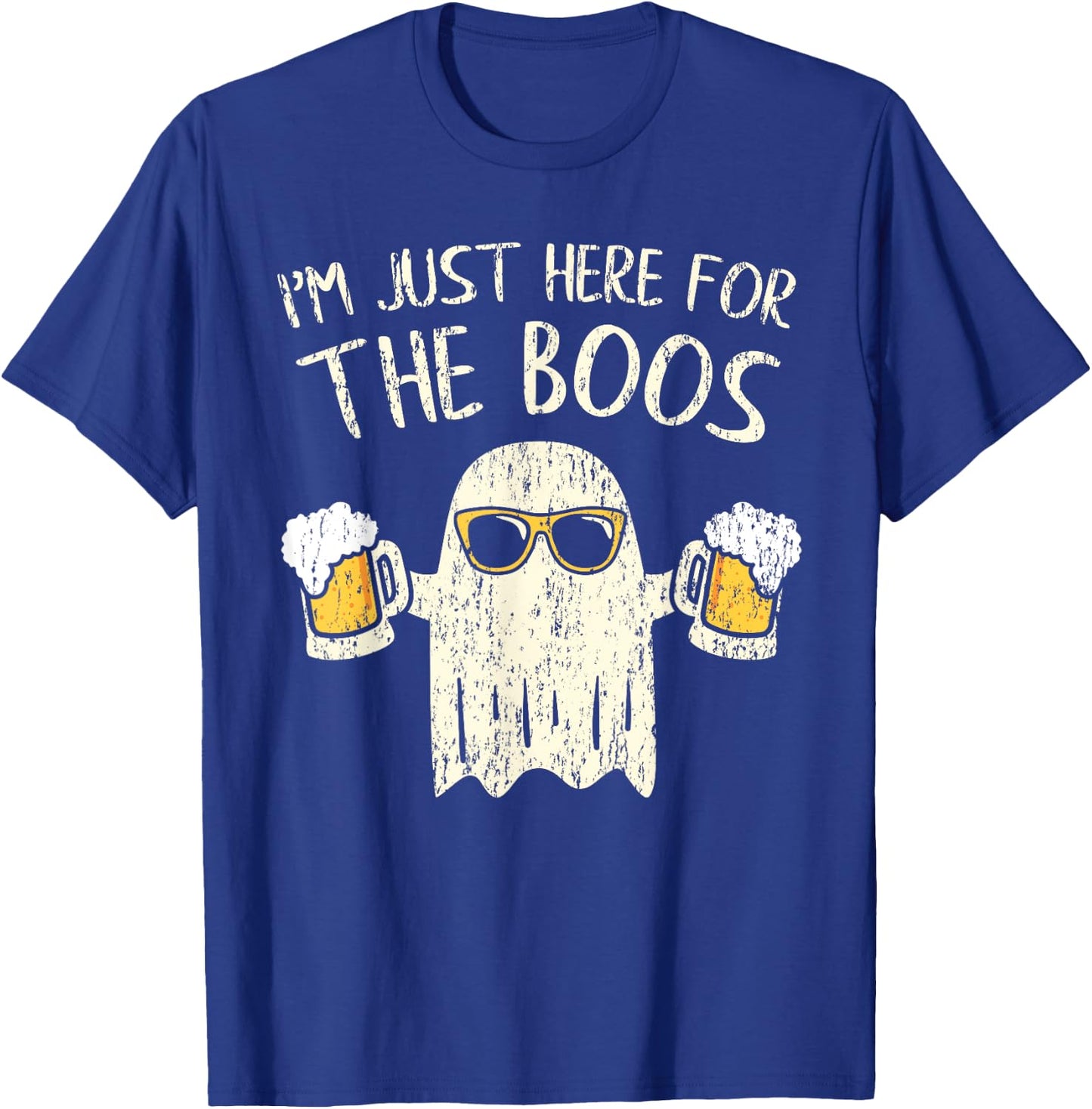 Im Just Here for the Boos Funny Gift Halloween Ghost T-Shirt - T-Shirt | Royal