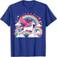 Flamingo Riding Unicorn Galaxy Rainbow Lover Girl Women T-Shirt - T-Shirt | Royal
