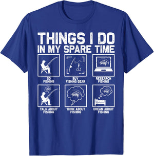 Funny Fishing Bass Fish Dad Men Reel Cool Fishing Lover T-Shirt - T-Shirt | Royal